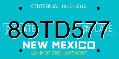 8OTD577 New Mexico License Plate