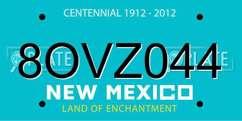 8OVZ044 New Mexico License Plate