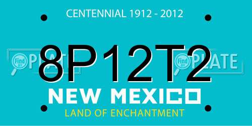8P12T2 New Mexico License Plate