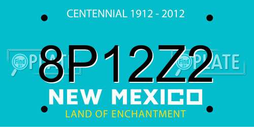 8P12Z2 New Mexico License Plate