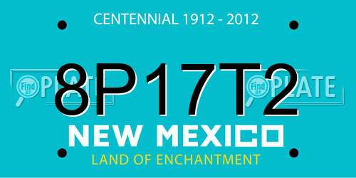 8P17T2 New Mexico License Plate