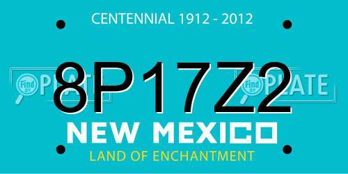 8P17Z2 New Mexico License Plate