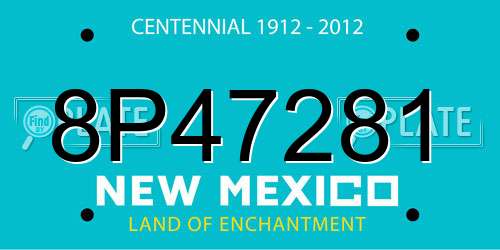 8P47281 New Mexico License Plate