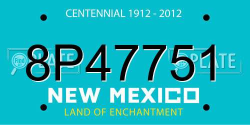 8P47751 New Mexico License Plate