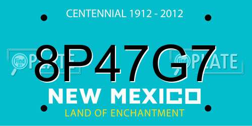 8P47G7 New Mexico License Plate