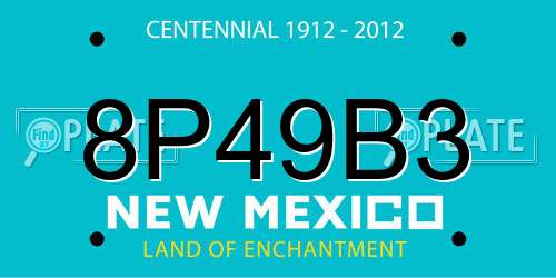 8P49B3 New Mexico License Plate