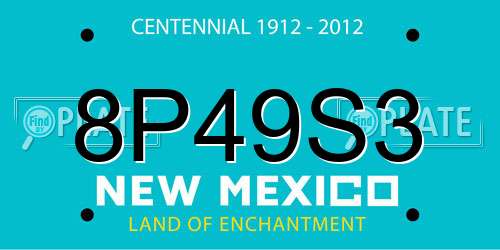 8P49S3 New Mexico License Plate