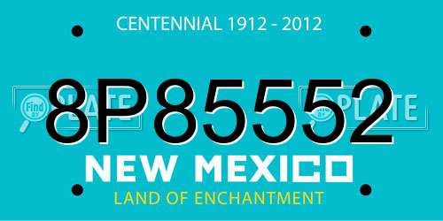 8P85552 New Mexico License Plate