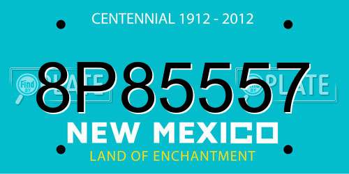 8P85557 New Mexico License Plate