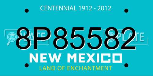 8P85582 New Mexico License Plate