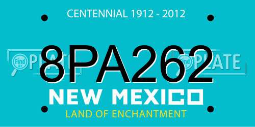 8PA262 New Mexico License Plate