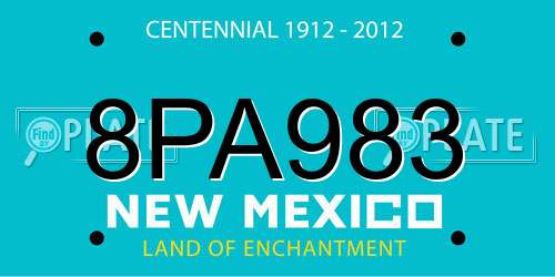 8PA983 New Mexico License Plate