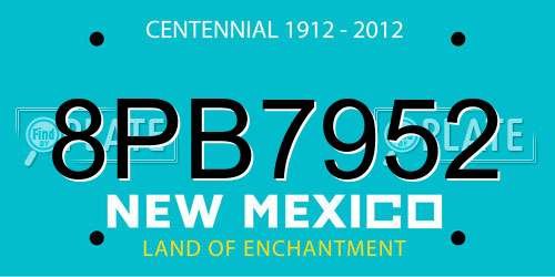 8PB7952 New Mexico License Plate