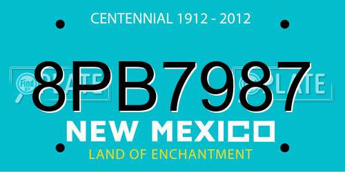 8PB7987 New Mexico License Plate