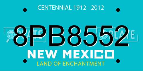 8PB8552 New Mexico License Plate