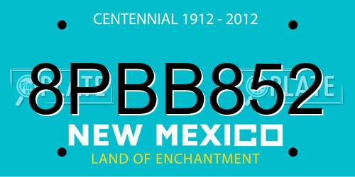 8PBB852 New Mexico License Plate