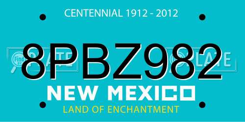 8PBZ982 New Mexico License Plate