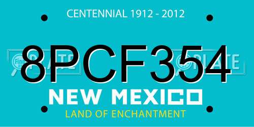 8PCF354 New Mexico License Plate