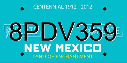 8PDV359 New Mexico License Plate