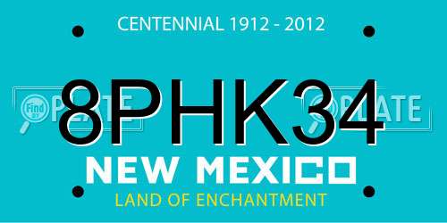 8PHK34 New Mexico License Plate