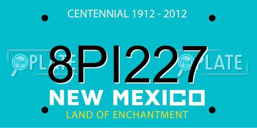 8PI227 New Mexico License Plate
