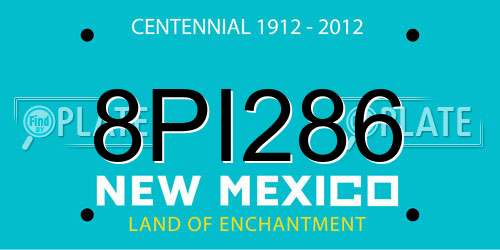 8PI286 New Mexico License Plate