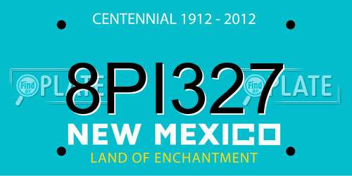 8PI327 New Mexico License Plate