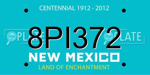 8PI372 New Mexico License Plate