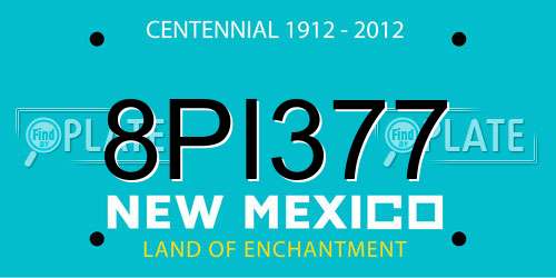 8PI377 New Mexico License Plate