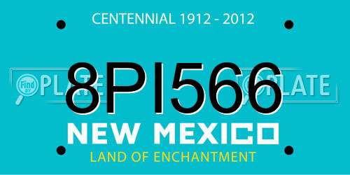 8PI566 New Mexico License Plate