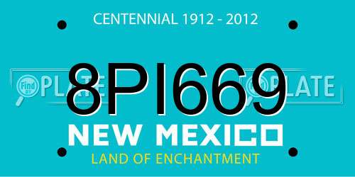 8PI669 New Mexico License Plate