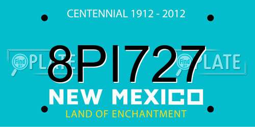 8PI727 New Mexico License Plate
