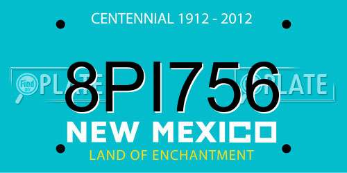 8PI756 New Mexico License Plate