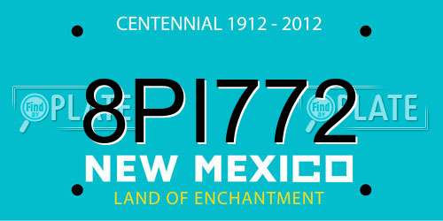 8PI772 New Mexico License Plate