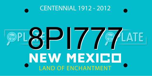 8PI777 New Mexico License Plate