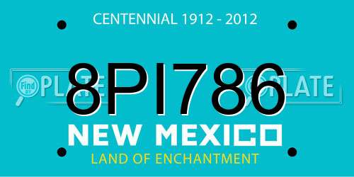 8PI786 New Mexico License Plate