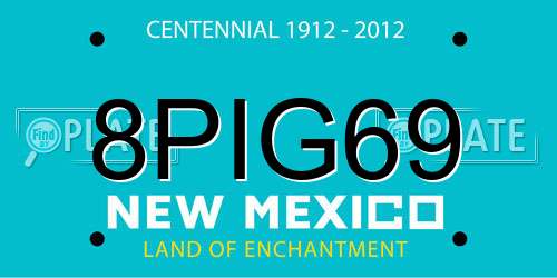 8PIG69 New Mexico License Plate