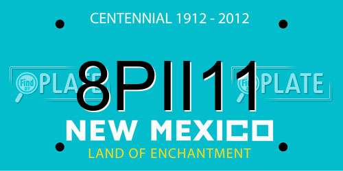 8PII11 New Mexico License Plate