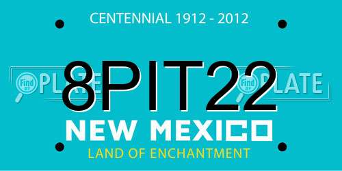 8PIT22 New Mexico License Plate