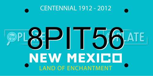 8PIT56 New Mexico License Plate