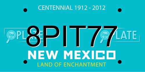 8PIT77 New Mexico License Plate