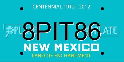 8PIT86 New Mexico License Plate