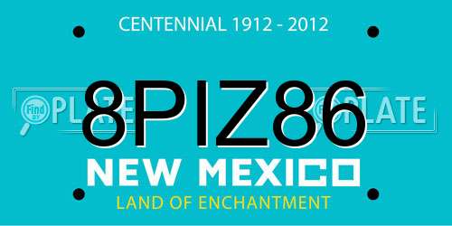 8PIZ86 New Mexico License Plate