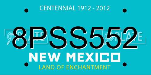 8PSS552 New Mexico License Plate