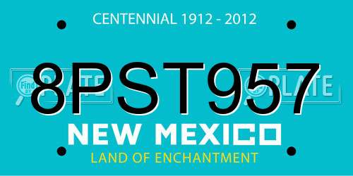 8PST957 New Mexico License Plate