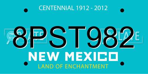 8PST982 New Mexico License Plate