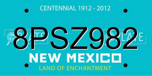 8PSZ982 New Mexico License Plate