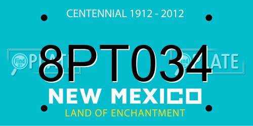8PT034 New Mexico License Plate