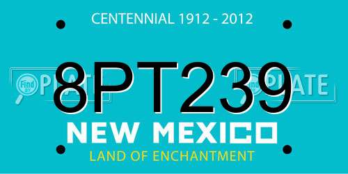 8PT239 New Mexico License Plate