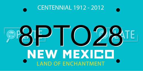 8PTO28 New Mexico License Plate